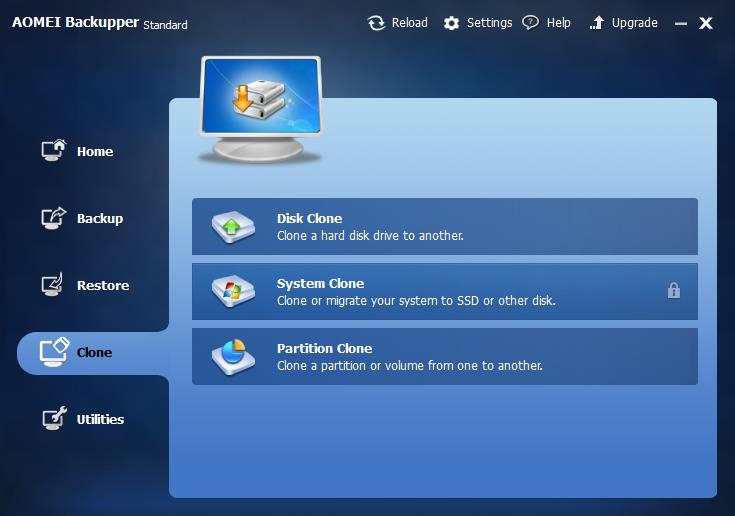 Best Free Cloning Software: AOMEI Backupper Standard